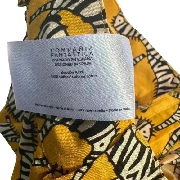 Compania Fantastica XL yellow ZEBRA high waist trouser shorts NWT - Picture 10 of 16